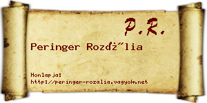 Peringer Rozália névjegykártya